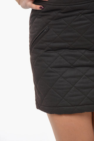 Quilted Cotton Miniskirt with Zipped Pockets