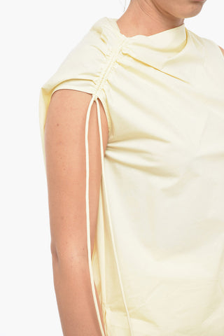 Asymmetric Cotton Top with Drawstring