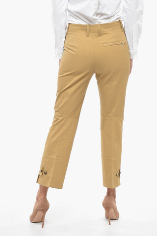 One-Pleat Cotton Tapered Trousers
