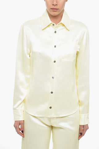 Satin Shirt with Pointed Collar