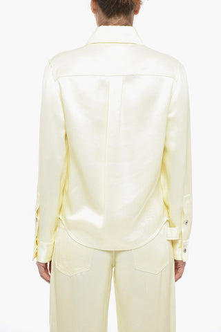 Satin Shirt with Pointed Collar