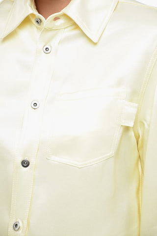 Satin Shirt with Pointed Collar