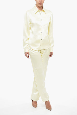 Satin Shirt with Pointed Collar