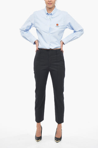 Cotton Twill Tapered Trousers