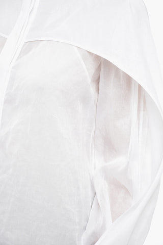 Cape-Sleeved Organza Shirt