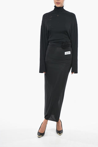 Rose Detail Pencil Skirt