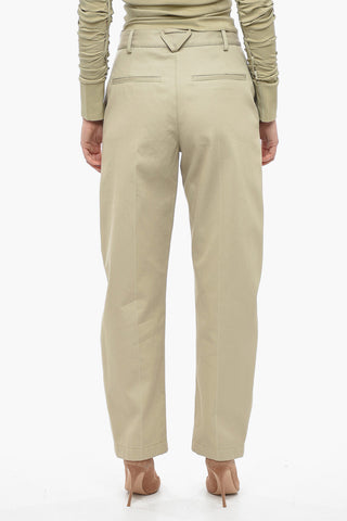 Cotton Twill Pants with Wide Leg