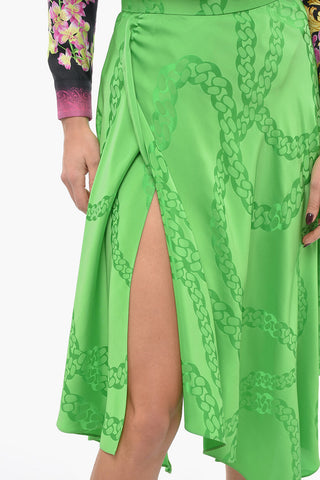 Silk-Blend Jacquard Asymmetric Midi Skirt