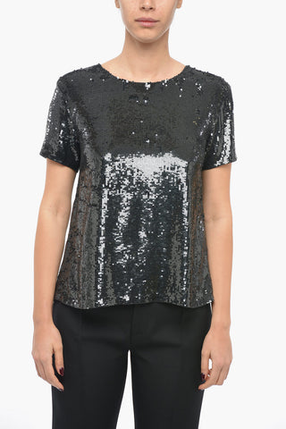 T-Shirt in Paillettes GENTLE con Spacco Posteriore