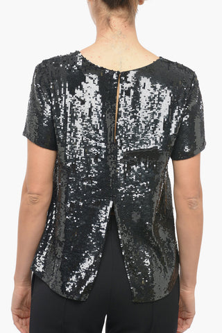T-Shirt in Paillettes GENTLE con Spacco Posteriore