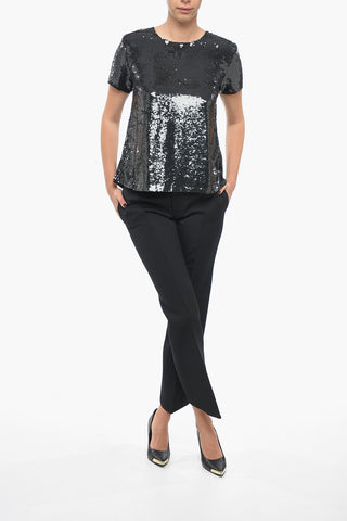 T-Shirt in Paillettes GENTLE con Spacco Posteriore