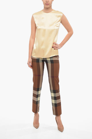 Sleeveless Satin Top with Back Zip