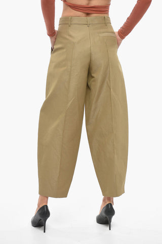 Pantaloni Balloon Fit ad 1 Pince in Misto Lino