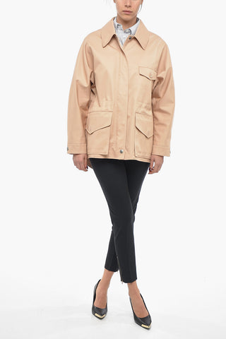 Parka aus Baumwolle mit Frontreißverschluss und Knöpfen