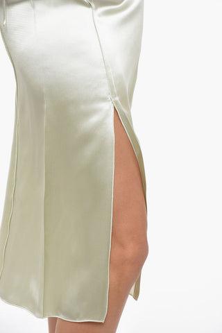 Satin Flared Skirt with Zipped Closure
