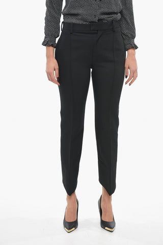 Pantaloni in Cotone a Una Pince con Design Curvo
