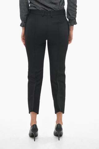 Pantaloni in Cotone a Una Pince con Design Curvo