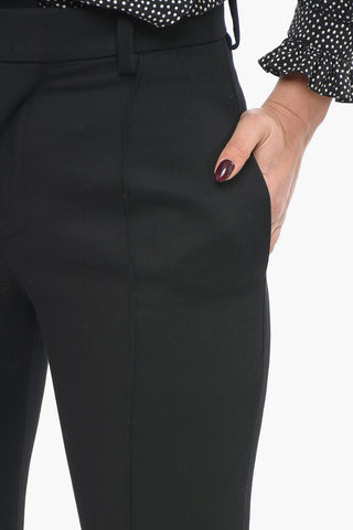 Pantaloni in Cotone a Una Pince con Design Curvo