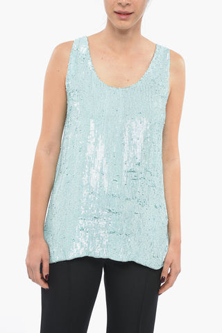 Sequined YOLENE Tank Top