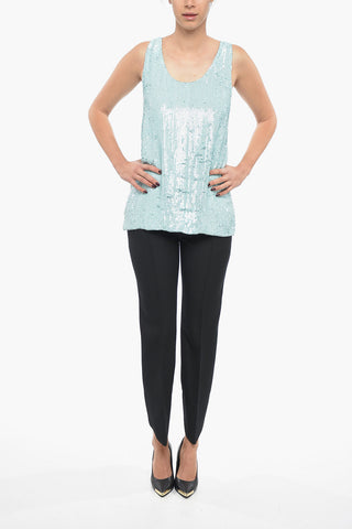 Sequined YOLENE Tank Top