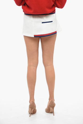 Micro Skirt in Jersey con Bordi a Contrasto
