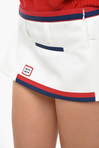 Micro Skirt in Jersey con Bordi a Contrasto