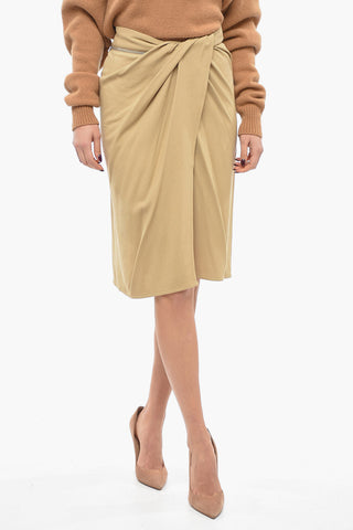 Draped LA JUPE BODRI Longuette with Zipped Detail