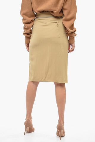 Draped LA JUPE BODRI Longuette with Zipped Detail