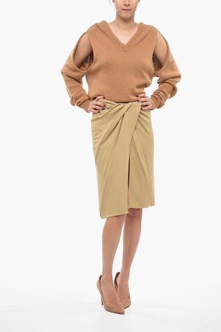 Draped LA JUPE BODRI Longuette with Zipped Detail