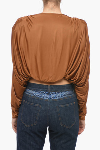 Viscose Satin Crop Top with Criss Cross Design