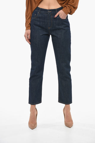 Dark Wash Regular Fit Denims with Lurex Detail 17cm