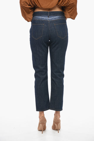 Dark Wash Regular Fit Denims with Lurex Detail 17cm