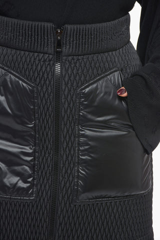 Quilted A-Line Miniskirt with Front Zip