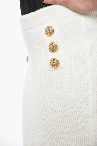 Back Zipped Knitted Longuette with Jewel Buttons