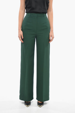 Wool Palazzo Pants with Belt Loops