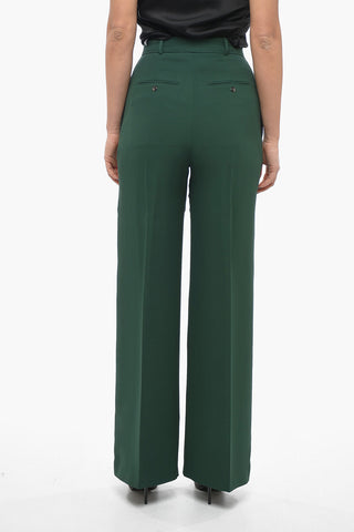 Wool Palazzo Pants with Belt Loops