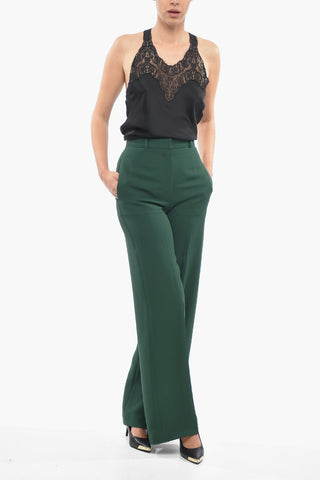 Wool Palazzo Pants with Belt Loops
