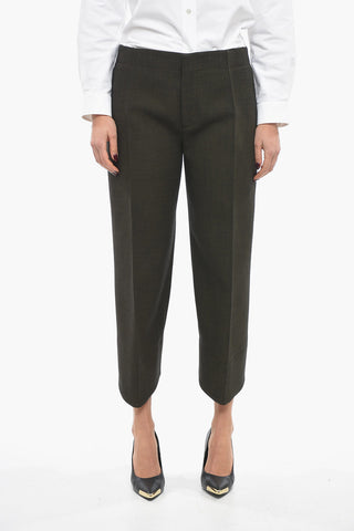 Cotton Blend Cropped Pants