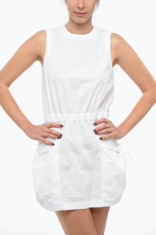 Cotton Minidress with Elastic Waistband