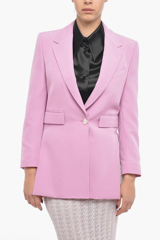 Notch Lapel Polyester Blazer with Chest Pocket and Flap Pockets