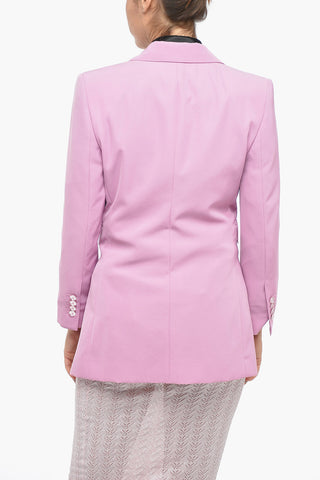 Notch Lapel Polyester Blazer with Chest Pocket and Flap Pockets