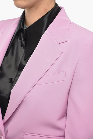 Notch Lapel Polyester Blazer with Chest Pocket and Flap Pockets