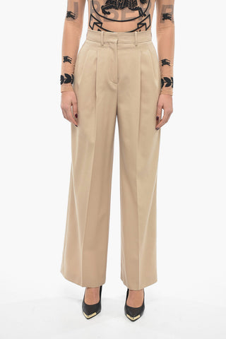 Double-pleated Virgin Wool Palazzo Pants