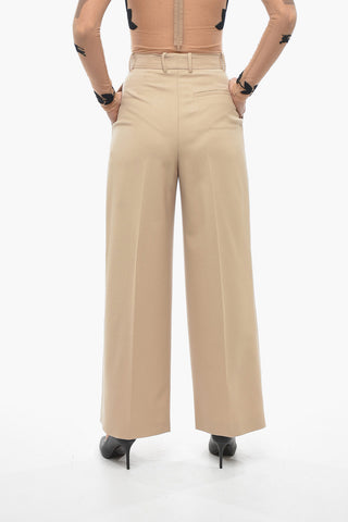 Double-pleated Virgin Wool Palazzo Pants