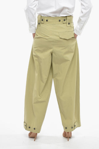 High-waisted Wide Leg Pants with Front Pleats