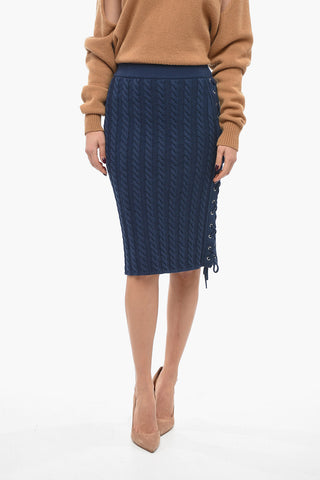 Longuette in Cotone Aran con Dettaglio Lace-up