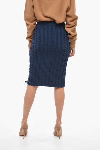 Longuette in Cotone Aran con Dettaglio Lace-up