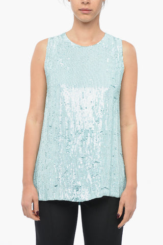 Sequined YOLENE Tank Top