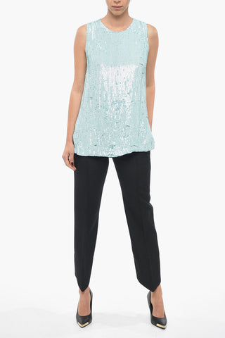 Sequined YOLENE Tank Top