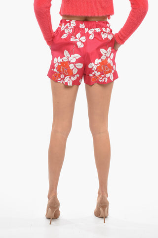Floral Patterned SHINE Silk Shorts